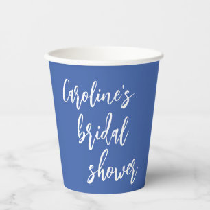 Gobelets En Papier Scénario de Fête de Fiançailles Personnalisé Bleu 