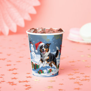 Gobelets En Papier Scène de Noël australienne Kelpie