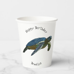 Gobelets En Papier Sea turtle cartoon