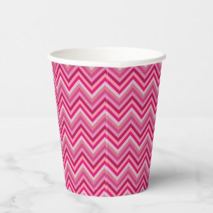 Gobelets En Papier Sept nuances de Zig Zag rose