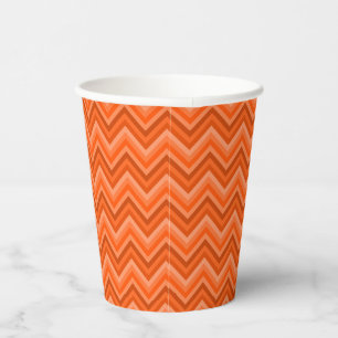 Gobelets En Papier Sept nuances d'Orange Zig Zag