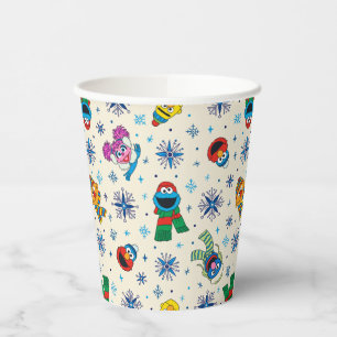 Gobelets En Papier Sesame Street Noël Snowflake Motif