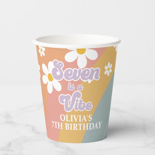 Gobelets En Papier Seven est une Vibe Retro Rainbow Cups (Recto)