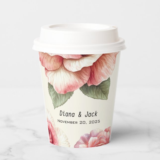 Gobelets En Papier Shabby Pink Rose (Recto)