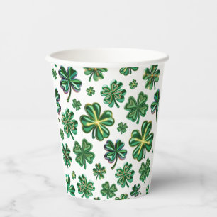 Gobelets En Papier Shamrock chanceux p Clover St. Patricks Day