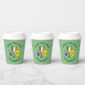Gobelets En Papier Shamrock Scot Lion Ireland USA Personalized Text