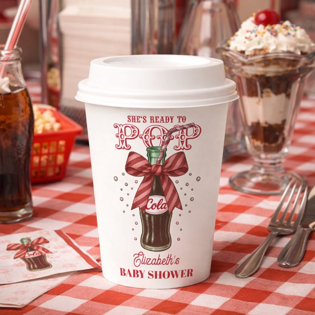 Gobelets En Papier She’s Ready to Pop Cola Bottle Baby Shower (She’s Ready to Pop Cola Bottle Baby Shower Paper Cups)