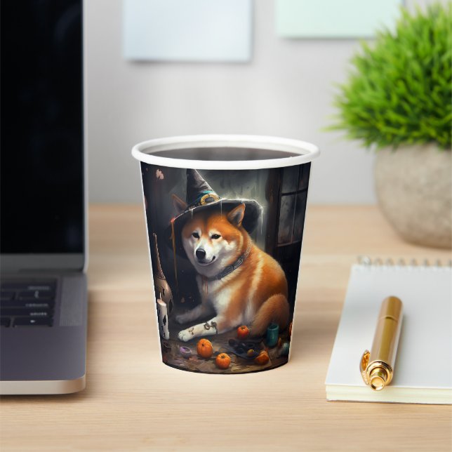 Gobelets En Papier Shiba Inu Citrouilles Halloween effrayant (Insitu)