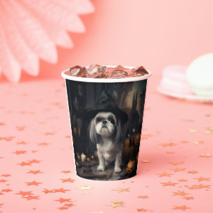 Gobelets En Papier Shih Tzu Citrouilles Halloween Épouvantable