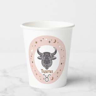 Gobelets En Papier Signe zodiaque personnalisé Taurus
