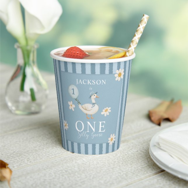 Gobelets En Papier Silly Goose Daisy Boy 1er anniversaire (Insitu)