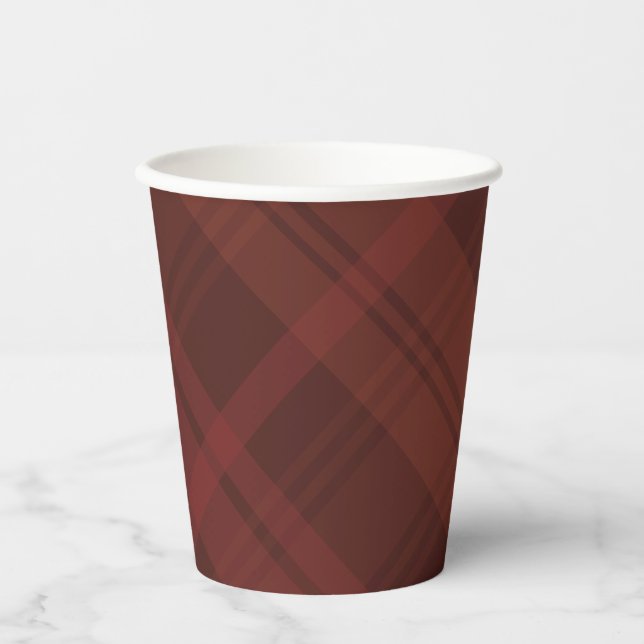 Gobelets En Papier Simple chute plaid élégant Thanksgiving (Recto)