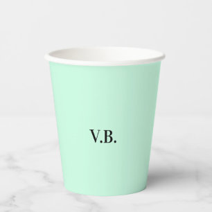 Gobelets En Papier Simple couleur unie ajouter nom texte monogramme