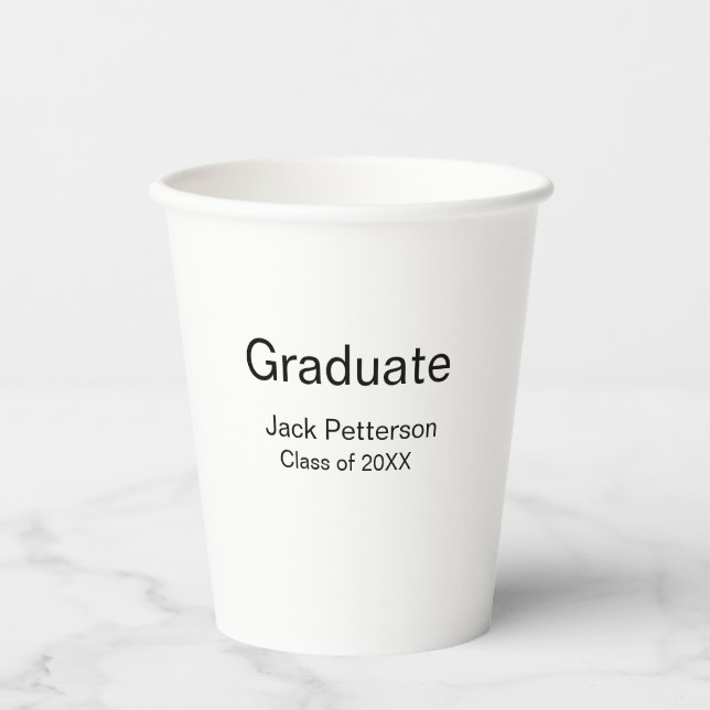 Gobelets En Papier simple diplôme minimal ajouter nom classe moderne (Recto)