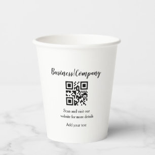 Gobelets En Papier Simple entreprise site web code barre QR ajouter n