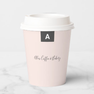 Gobelets En Papier Simple gris et rose personnalisable pour les résea