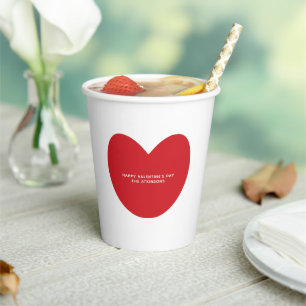 Gobelets En Papier Simple mignon coeur rouge coutume Saint Valentin