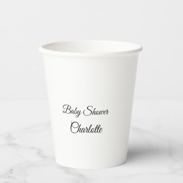 Gobelets En Papier SIMPLE MINIMAL.CUTIE ADD NAME BABY baby shower Thr (Recto)