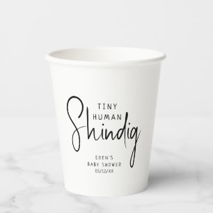 Gobelets En Papier Simple Moderne Neutral Minuscule Humain Shindig