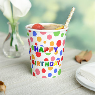 Gobelets En Papier Simple moderne rouge vert Polka dot fête d'anniver