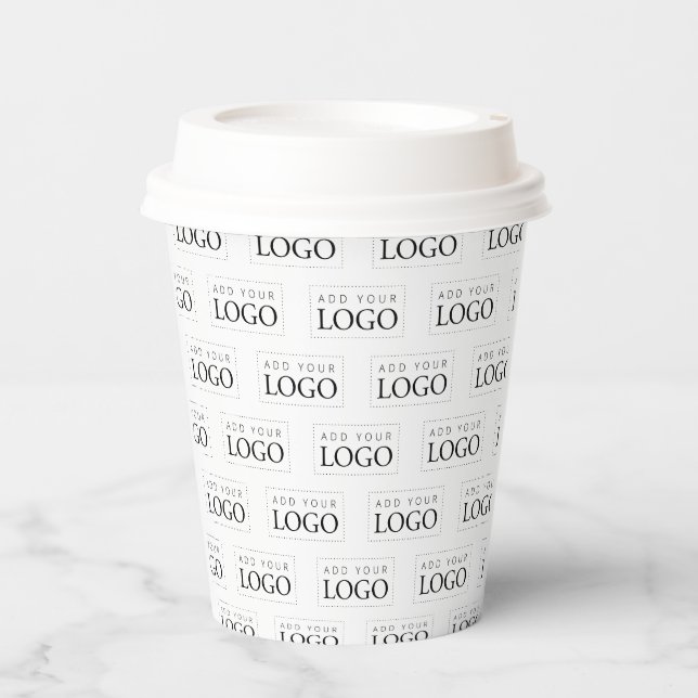 Gobelets En Papier Simple motif de logo d'entreprise minimal Café (Recto)