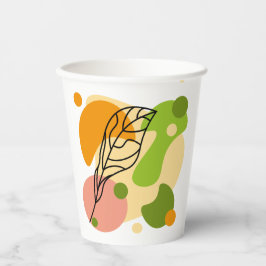 Gobelets En Papier Sites abstraits intéressants avec feuilles