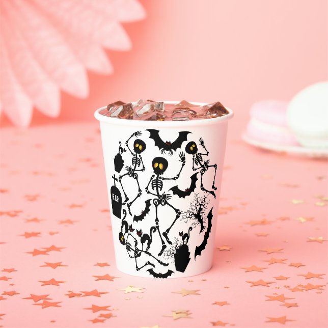 Gobelets En Papier Skeletons d'Halloween Macabre Dance (Insitu)