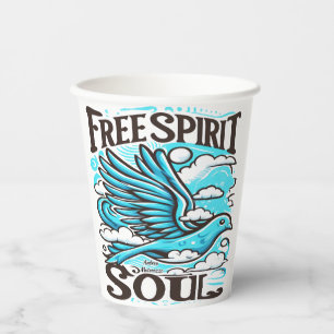 Gobelets En Papier Sky Bird avec l'esprit et l'âme libres