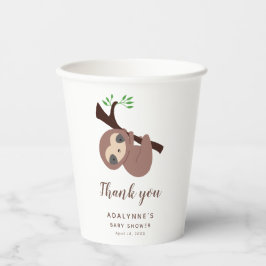 Gobelets En Papier Sloth Baby shower Jungle Party Genre neutre
