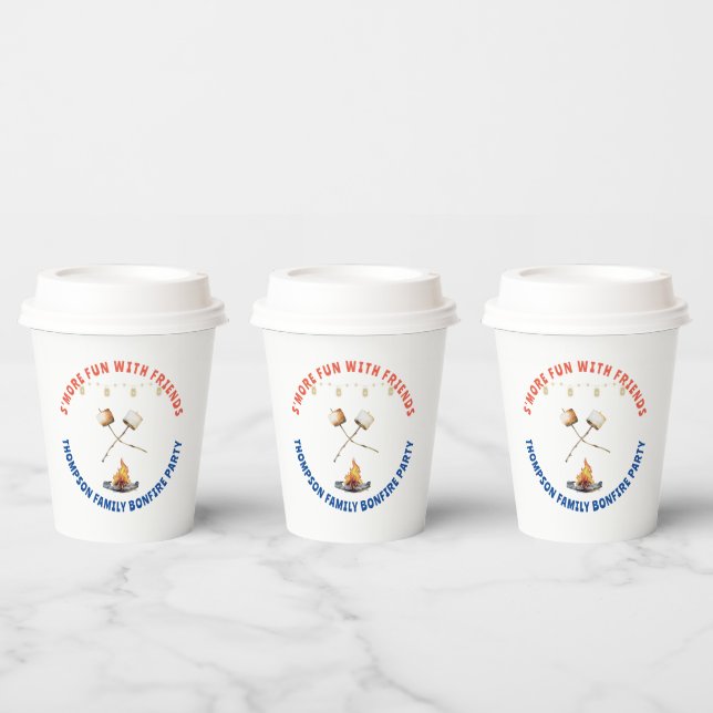 Gobelets En Papier S'mores Fun Bonfire Jardin Cookout Friendsgiving (Multi)