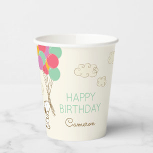 Gobelets En Papier Snoopy et Ballons Anniversaire