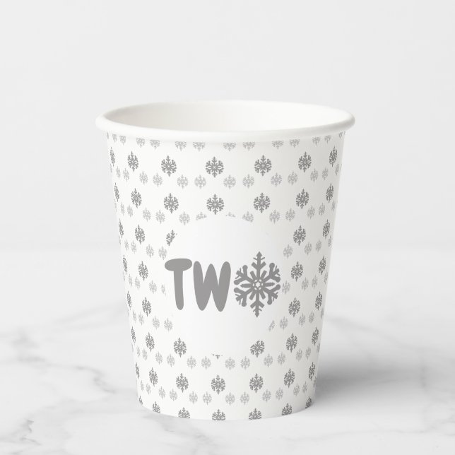 Gobelets En Papier Snowflake 2e anniversaire (Recto)
