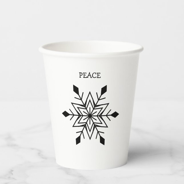 Gobelets En Papier Snowflake Peace Paper Cups (Recto)