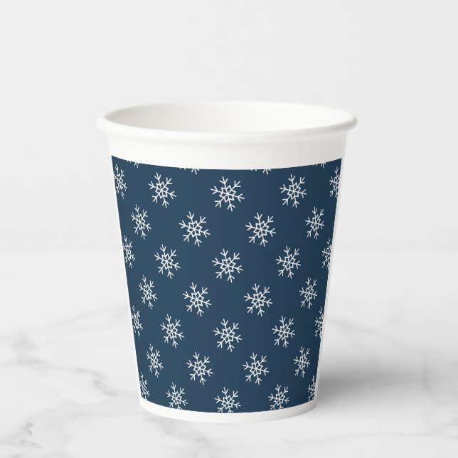 Gobelets En Papier Snowflakes motif coupe de papier festif (Recto)