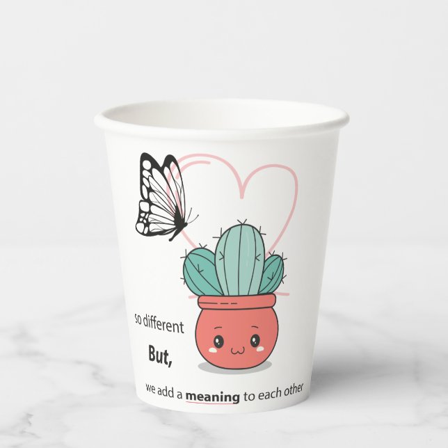 Gobelets En Papier So Different, Parfait Ensemble - mignon couple d'a (Recto)