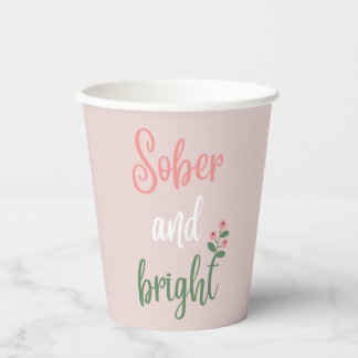 Gobelets En Papier Sobriety Christmas Party Coupes en papier rose
