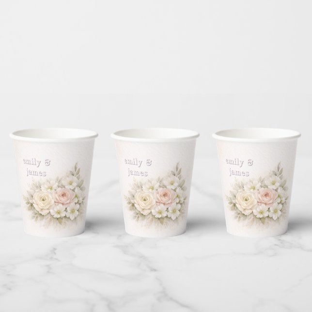 Gobelets En Papier Soft Editorial Botanical Wedding (Multi)