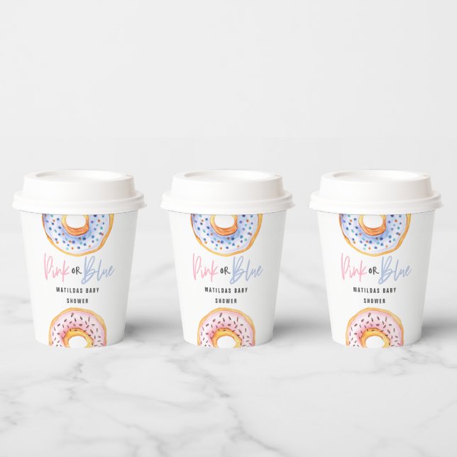 Gobelets En Papier Soirée baby shower beigne rose ou bleu (Multi)