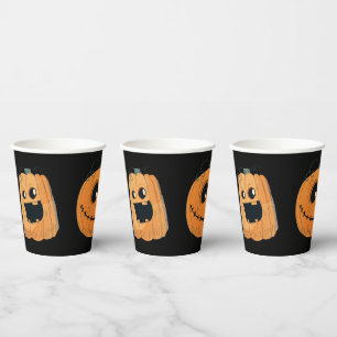 Gobelets En Papier Soirée Citrouille de la sculpture d'Halloween