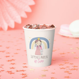 Gobelets En Papier Soirée d'anniversaire de la mignonne princesse