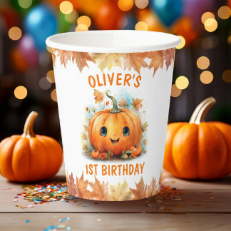Gobelets En Papier Soirée d'anniversaire de la petite Citrouille