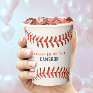 Gobelets En Papier Soirée de baseball Sport joyeuse fête d'anniversai