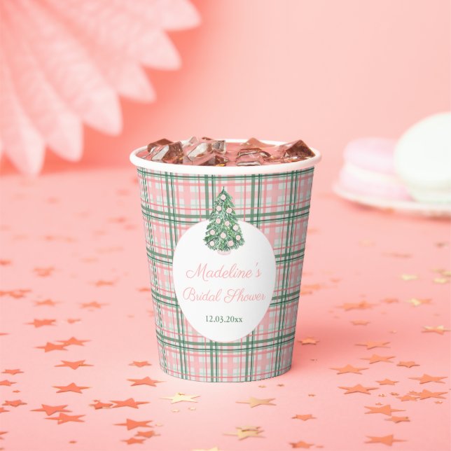 Gobelets En Papier Soirée De Vacances Chic Rose Et Vert (Insitu)