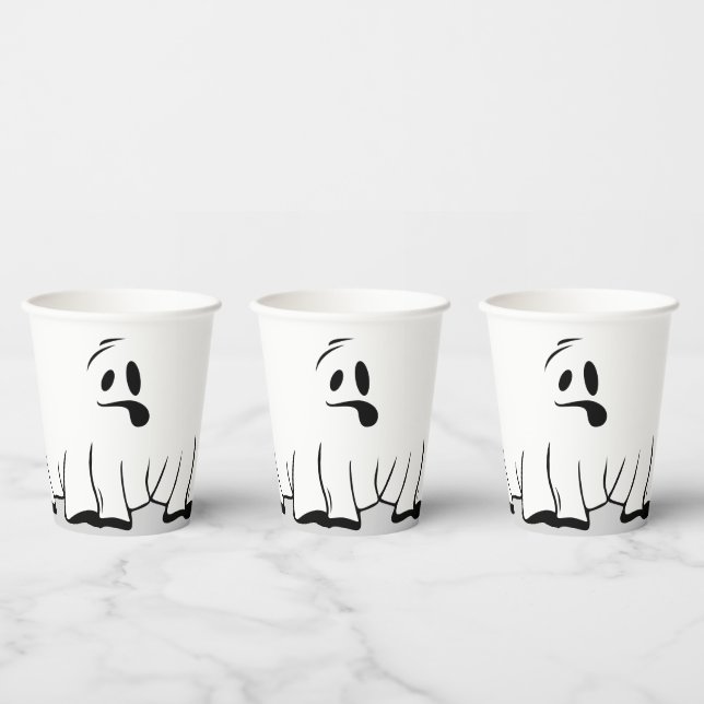 Gobelets En Papier Soirée d'Halloween sur le fantôme (Multi)