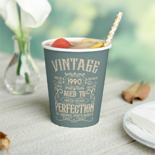 Gobelets En Papier Soirée personnalisée vintage de 35 ans