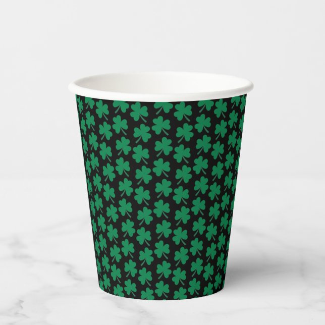 Gobelets En Papier Soirée Shamrock foncée (Recto)