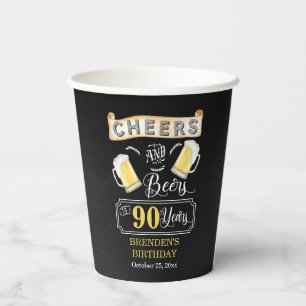 Gobelets En Papier Soirées et bières à 90 ans fête d'anniversaire
