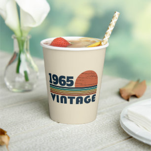 Gobelets En Papier Soixante vintage 60e anniversaire personnalisée