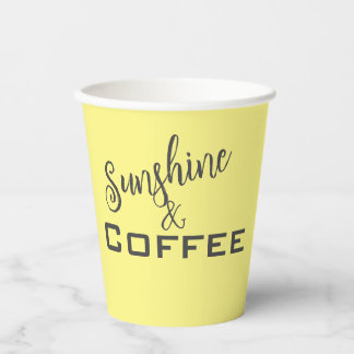 Gobelets En Papier Soleil et café jaune