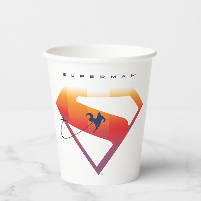 Gobelets En Papier Soleil Tourner Superman Shield (Recto)